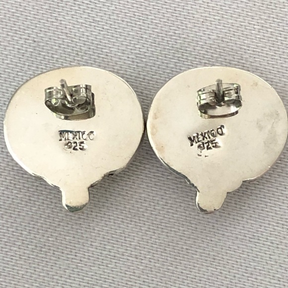 Red Sterling Silver Earring Pendant Set Stamped Mexico 925 - Picture 3 of 7